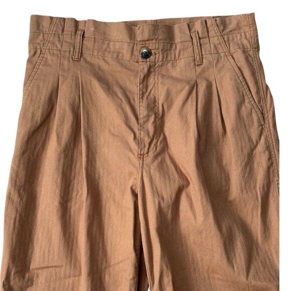 Madewell Herringbone Paperbag Pants in Warm Hickory (Rusty Brown) Womens Sz 31 - Picture 4 of 10